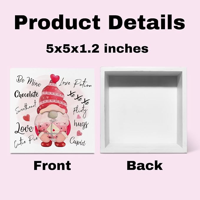 Valentine Decorations for Home Gnome Valentines Decor Rustic Romantic Valentines Day Anniversary Decorations for Boyfriend Girlfriend Gifts 5 X 5 Inchs