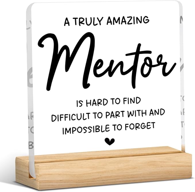 Funny Mentor Gifts for Women Men Office Decor Acrylic Plaque Leadership Thank You Appreciation Gifts for Boss Manager Mentor Inspirational Gift 4x4 Inches