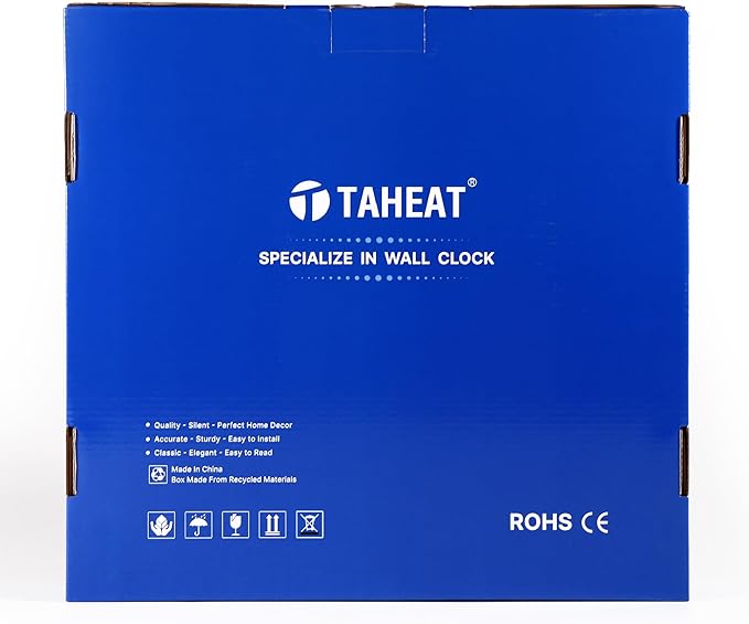 TAHEAT Lavender Wall Clock, Small Vintage Floral Provence Kitchen Clocks, Retro Rustic Battery Operated Wall Clocks for Living Room Bedroom Bathroom Office, 8 Inch