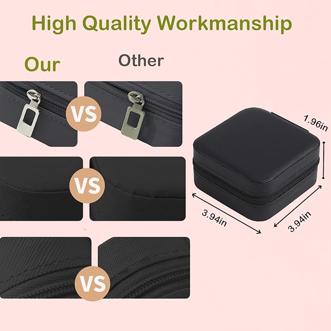 Travel Jewelry Case Bridesmaid Gifts Box,12 Pack Small Jewelry Box Mini Jewelry Organizer,PU Leather Portable Earring Storage Box for Women Girls Bridesmaid Proposal Gifts