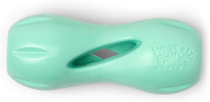WEST PAW Zogoflex Qwizl Dog Puzzle Treat Toy – Interactive Chewing for Dogs – Dispenses Pet Treats – Brightly-Colored Dog Enrichment Toy for Aggressive Chewers, Fetch, Catch, Large 6.5", Mint