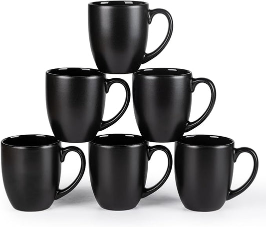 GBHOME 16oz Coffee Mugs Set of 6, Large Ceramic Coffee Mugs for Man, Woman, Dad, Mom, Modern Coffee Mugs Set with handle for Tea/Latte/Cappuccino/Milk/Cocoa. Dishwasher&Microwave Safe,Multi-Color