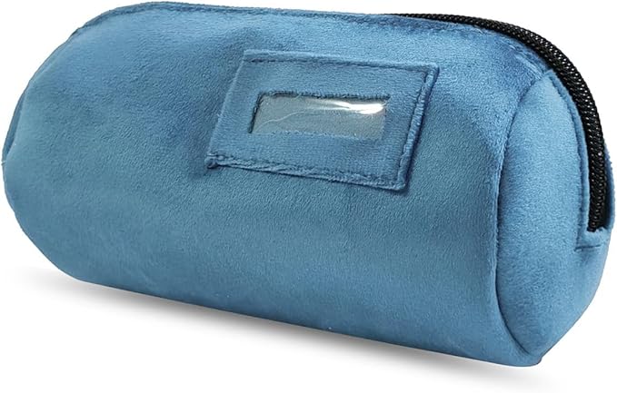 Velvet Bangle & Bracelet Organizers and Storage Small Jewelry Travel Organizer Roll, Compact Jewelry Case for Bangles, Bracelets, Watches(Light Blue)