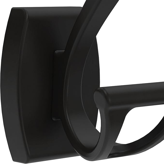 Delta Dansant (1-Pack) Towel Hooks Matte Black Double J Wall Mounted for Robes 2-Prong Holder, Bathroom Accessories DAN35-MB