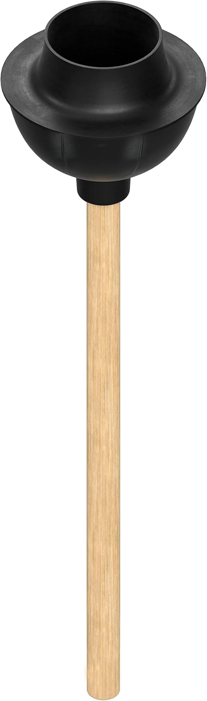 SteadMax Heavy Duty Toilet Plunger, Commercial Grade Double Thrust Force Rubber Cup with Wood Handle (22")