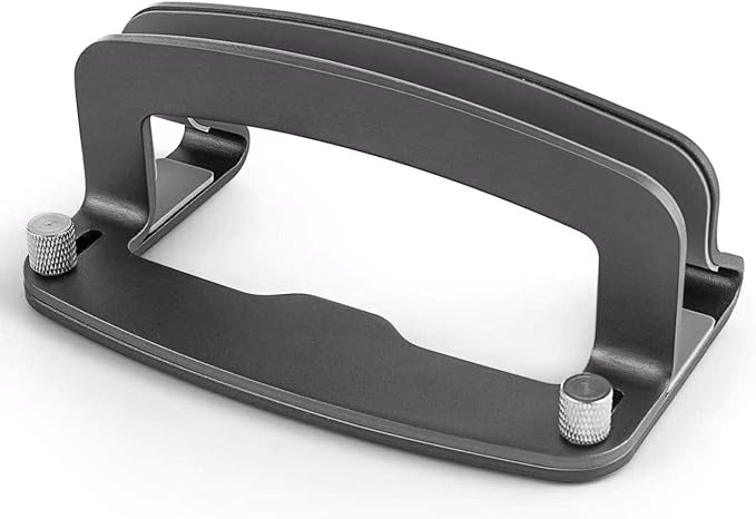 Aluminum Vertical Laptop Stand, MacBook Pro Laptop Vertical Stand Dock Holder with Adjustable Slot Fits All Laptops Notebook Tablets MacBook Air- Save Space & Improve Airflow, Grey