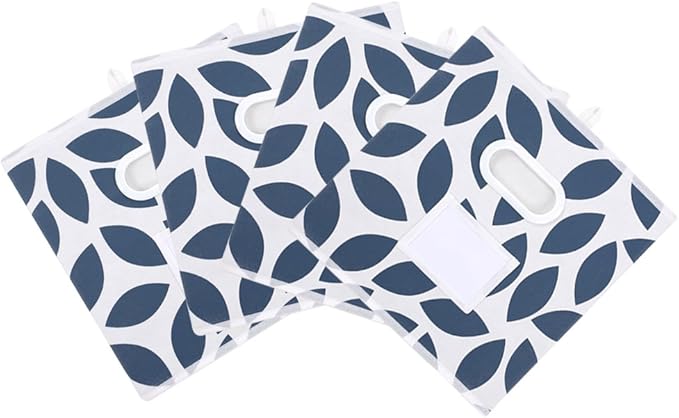 MAX Houser Fabric Storage Bins Cubes Baskets Containers with Dual Plastic Handles for Home Closet Bedroom Drawers Organizers, Flodable, Blue, Set of 4