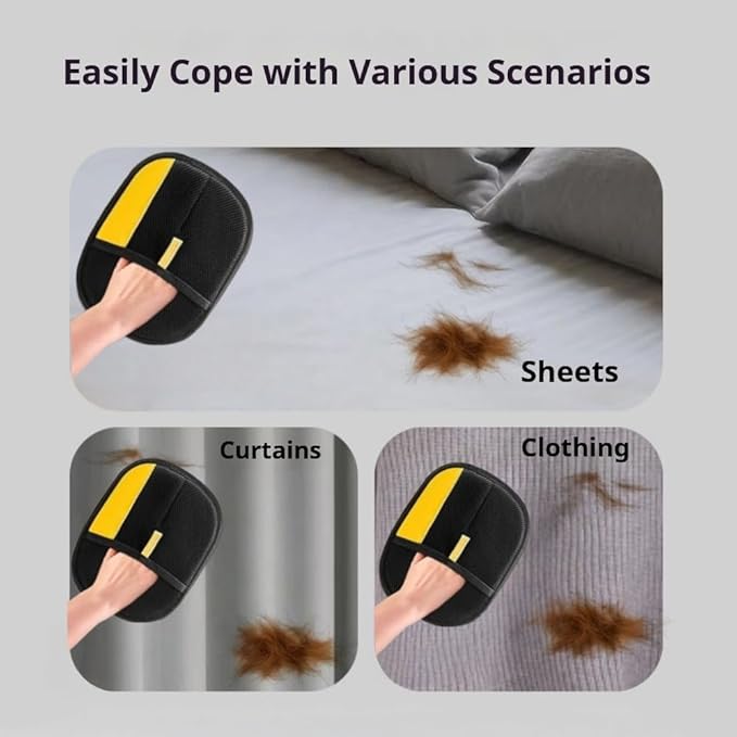 2026 Thickened Electrostatic Pet Hair Removal Gloves for Dogs & Cats，Reusable & Washable Cat Hair Removal Glove, Pet Hair Remover Tool for Furniture Clothing, Couch, Carpet, Car Seat, Bed