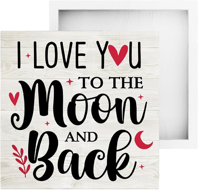 I Love You to the Moon And Back Valentines Decorations for the Home Valentine Theme Decor Valentine Day Gifts for Him Her Valentines Day Table Decor 5 x 5 inches