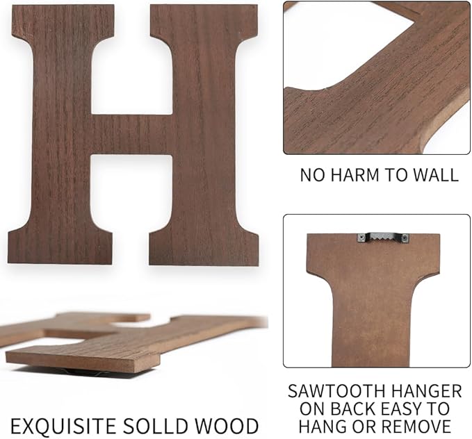 Wood Home Sign Hanging Farmhouse Wall House Decor Wood Home Letters for Wall Art Rustic Decor, Home Wall Decor for Living Room Kitchen Entryway Dining Room Hallway Housewarming Gift Brown L