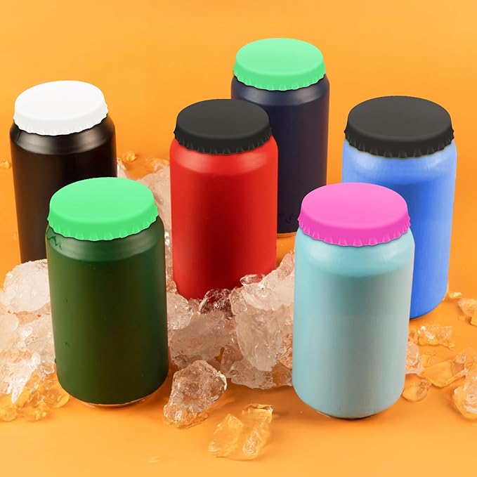 8PCS Silicone Soda Can Lids,BPA-Free Reusable Silicone Can Covers, Can Stopper or Protector For Soda,Beer, Drink, Juice, Coke, Beverage, Can Lid, Cover or Protector Quasi Beverage Cans
