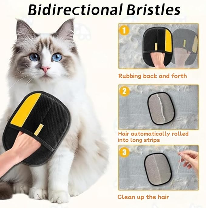 2026 Thickened Electrostatic Pet Hair Removal Gloves for Dogs & Cats，Reusable & Washable Cat Hair Removal Glove, Pet Hair Remover Tool for Furniture Clothing, Couch, Carpet, Car Seat, Bed