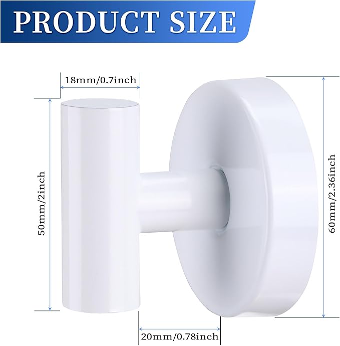 Heavy Duty Reusable Suction Cup Hooks for Shower - No Drill Bathroom/Glass/Mirror/Tiles & Metal Surfaces,and Smooth Non-Porous Surfaces for Towels, Robes, Loofahs (2, White)
