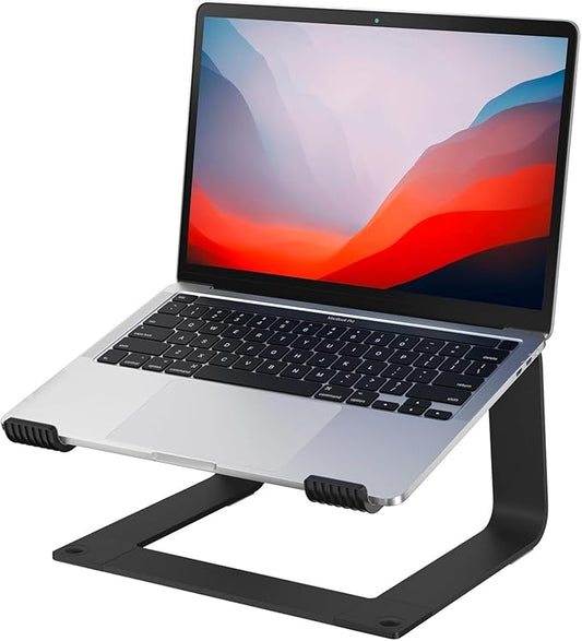 Laptop Stand for Desk Detachable Aluminum Computer Riser Portable Metal Notebook Holder Compatible with MacBook Air, Pro, Dell, HP, Lenovo and All 10-16" Laptops, Black