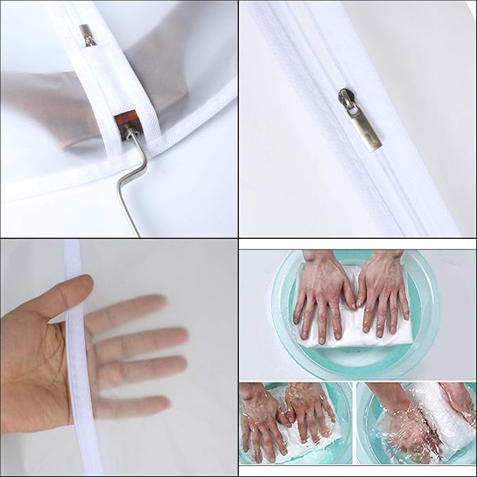 Garment Bags for Hanging Clothes 24'' x 40'' Suit Hanging Garment Bags White Breathable Suit Covers for Closet Full Zipper Dust Cover for Suits Dance Clothes Closet Pack of 6
