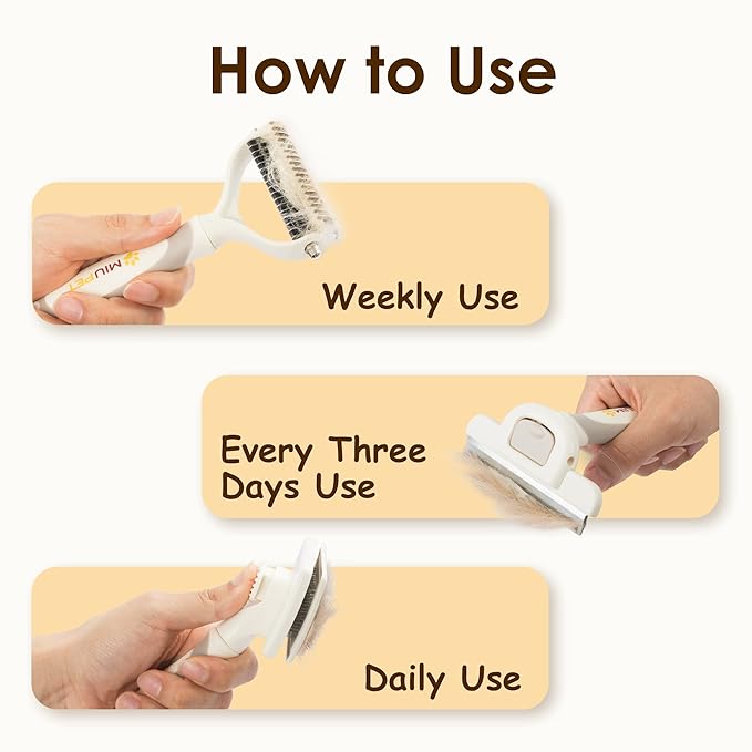 Professional Deshedding Dog Brush Grooming Kits, for Long-Haired Dogs and Cats - Dog Deshedding Brush and Slicker Brush Set 3 in 1 Gift Box for Long Hair Pets like Golden Retriever