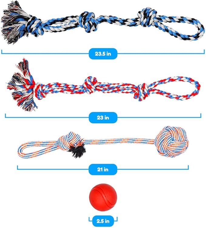 XL Dog Rope Toys for Aggressive CHEWERS - Large Dog Ball for Large and Medium Dogs - Benefits Non-Profit Dog Rescue - Large Floss Rope for Dogs Dental Health - 100% Cotton Rope Toy for Large Dogs