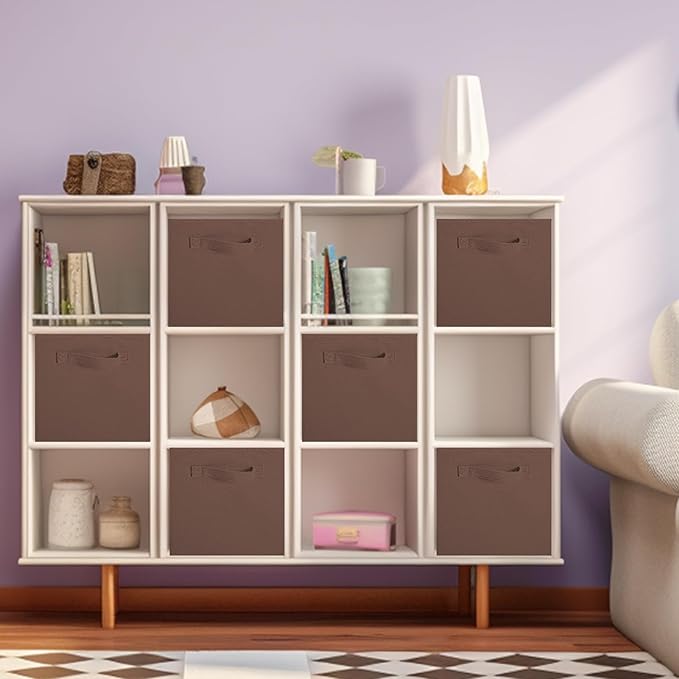 ShellKingdom Foldable Fabric Storage Cubes And Cloth Storage Organizer Drawer For Closet And Toys, 2 Pack (Chocolate)