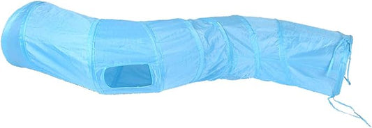 Cat Tunnel for Indoor Cats Interactive, Rabbit Tunnel Toys, Pet Toys Play Tunnels for Cats Kittens Rabbits Puppies Crinkle Pop Up Blue 47" Shape S