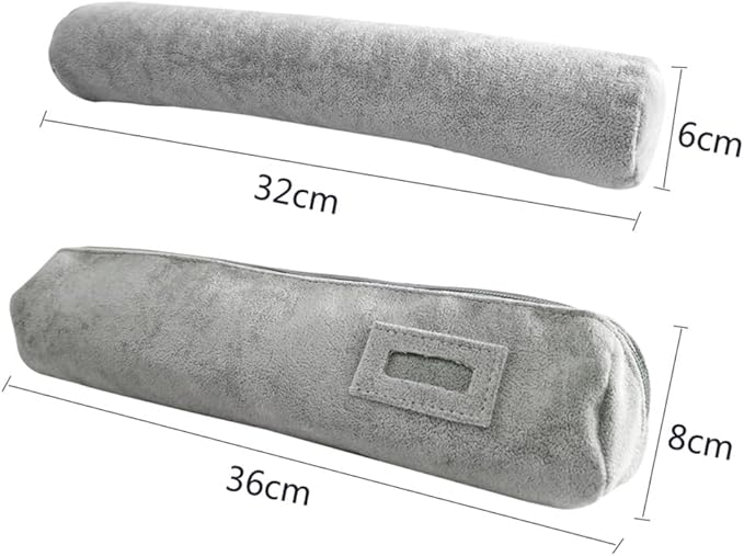 Bracelet Bangle Watch Roll Travel Pouch Jewelry Organizer, Black Gray Velvet Portable Zipper Pouch with Removable Roll Insert for Standard Size 12.5" W x 2.8" Diameter. (All Gray)