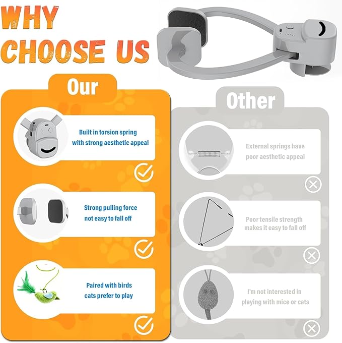 Interactive Cat Toys for Indoor Cats Automatic Electric Flying Bird Feather Mouse Toy - Best Kitten & Adult Cat Enrichment Mouse cat Toy Hanging Electric Kitty Toys for Bored Cats