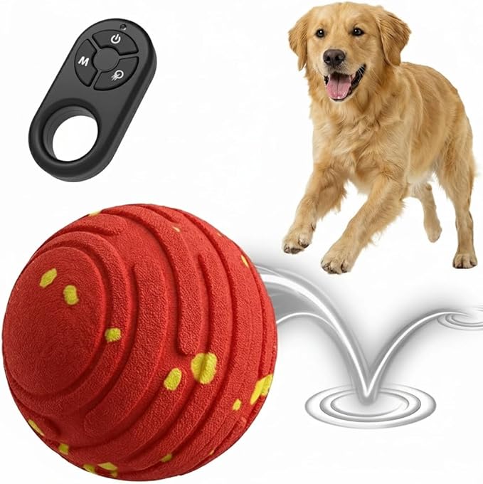 Interactive Dog Toys with Remote Control, Smart Interactive Dog Ball with 3 Modes, Auto-Moving&Bouncing, High-Resilience&Chew Resistant E-TPU Dog Ball, IPX6 Waterproof, Rolling Ball Dogs