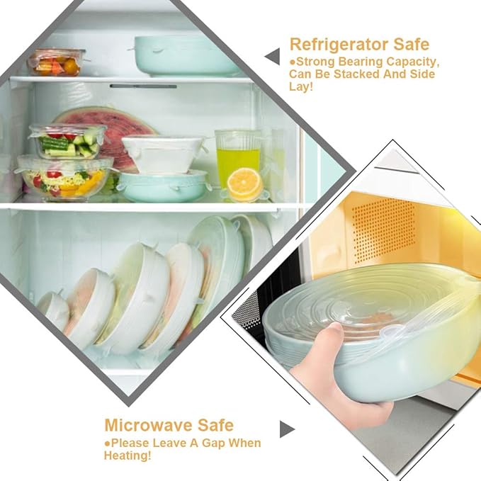 4 Pack Same Size Silicone Stretch Lids, Thicker Reusable Sturdy Silicone Container Cover, Expandable Food Storage Covers, Dishwasher and Freezer Safe, 4.53in(11.5cm)