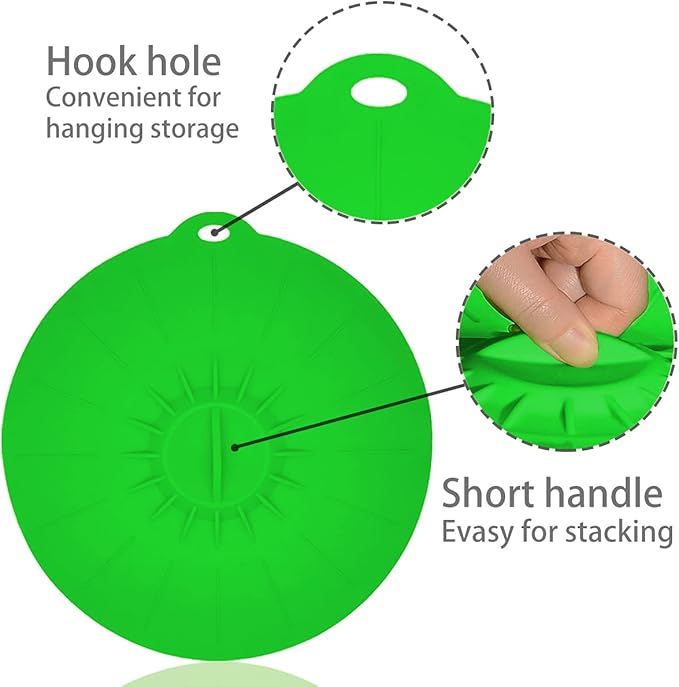 7 Pack Silicone Lids,Silicone Pot Lids,Silicone Lids for Pots And Pans,5 Sizes Reusable Heat Resistant Food Storage Covers fits Bowls, Plates, Fridge