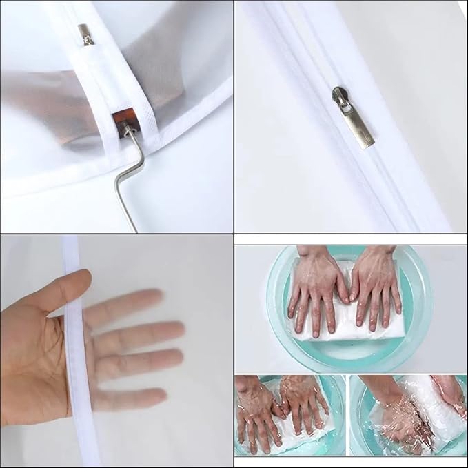 Garment Bags for Hanging Clothes (Set of 12) Travel Garment Bag with Zip Clothes Garmet Bag Shirt Suit Travel Bags for Men Closet Cover for Open Closet Storage (White 24'' x 48'')