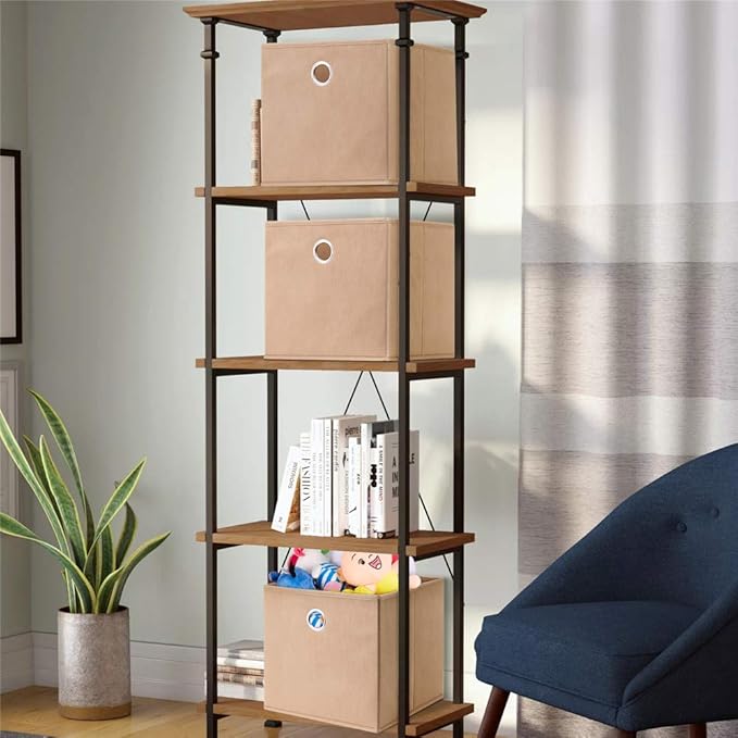 HSDT6 Cube Storage Bins Beige 11x11x11 Inch Foldable Fabric Storage Basketes for Home Organizers Storage Drawer,QY-SC19-6,Alpaca(Set of 3)