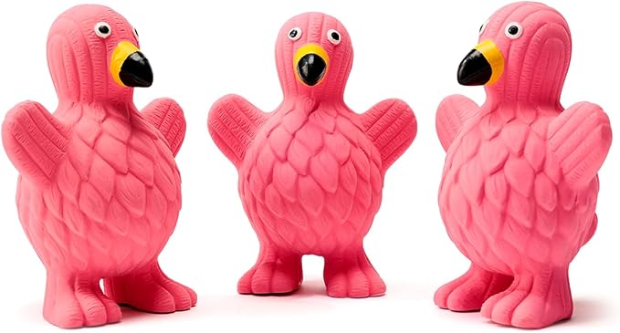 Squeaky Dog Toys for Medium Dogs, Soft Latex Squeaky Dog Ball, Cute Funny Squeak Flamingo Pet Toys