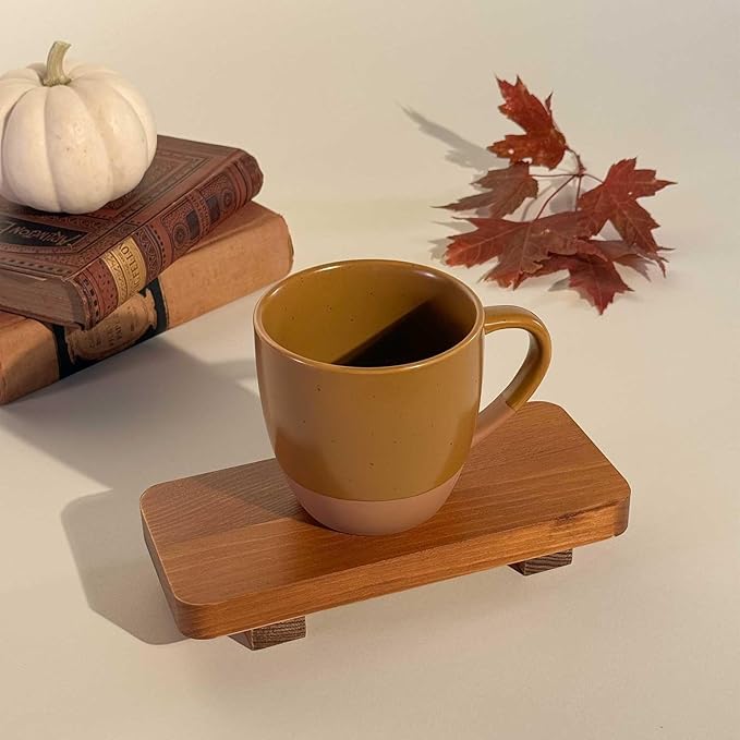 Mora Ceramic Artisan Matte Large Latte Mug Set of 4, 16oz - Microwavable, Porcelain Coffee Cups With Big Handle - Modern, Boho, Unique Style For Any Kitchen. Microwave Safe Stoneware - Marina Colors