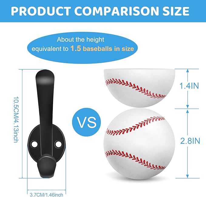 6 Pack Coat Hooks Wall Mount Heavy Duty Utility Retro Double Hooks for Hanging Coats,Hat, Towel, Key, Robe, Scarf, Bag, Cap (Black)