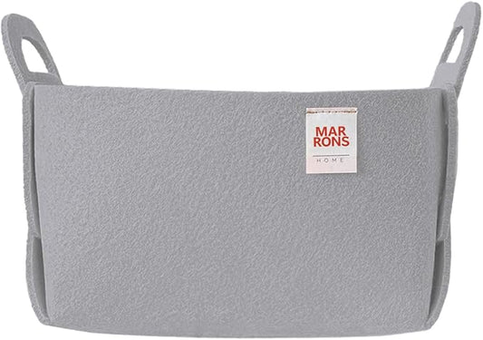 Collapsible Felt GRAY Storage Bin Small 7.1"x5.1"x5.1" – Foldable Basket with Handles for Closet, Toy Storage, Laundry Room Organization, Decorative Storage Baskets for Shelves, Nursery
