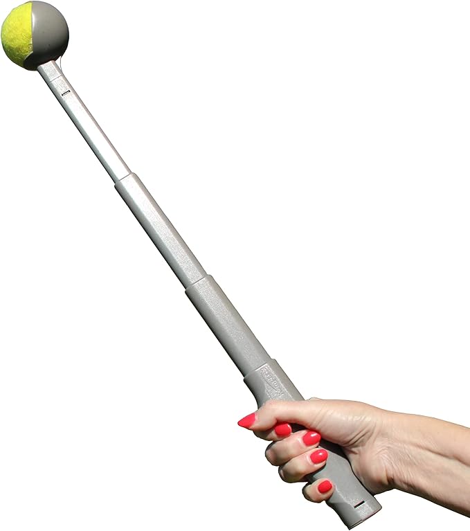Kompact9 | Retractable Pocket-Sized Ball Launcher, Eco-Friendly & Portable Dog Fetch Toy, Made from Recycled Plastic, UK Designed, Fits Standard Tennis Balls Perfect Dog Exercise Equipment | Silver