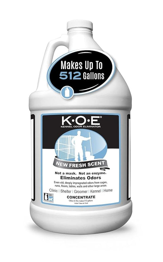 Odorcide K.O.E. Fresh Scent Odor Eliminator Concentrate – For Strong Odor on Cages, Floor, & More – Non-Enzymatic For Home & Dog Kennel – Home & Pet Supplies (1 Gal)