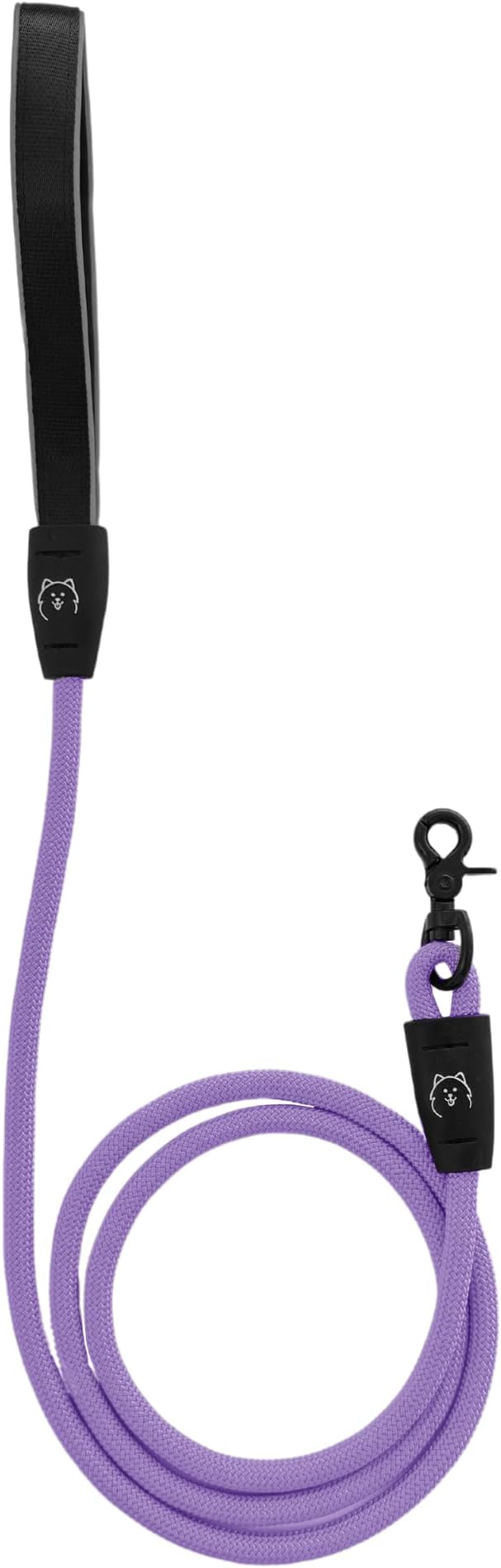 ShawnCo Basecamp Rope Dog Leash- Premium, Durable Pet Leash with Soft Neoprene Padded, Reflective Handle for Small, Medium and Large Dogs (ICY Lilac, 5 Feet)