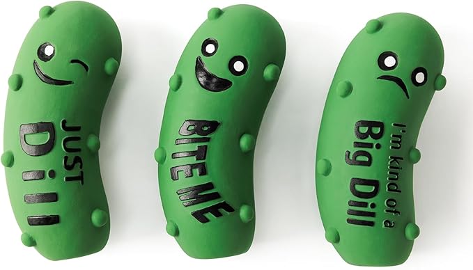 Squeaky Dog Toys, Soft Latex Rubber Squeaky Ball for Small Dogs Puppies, Cute Bounce Squeak Crunchy Pickle Pet Dog Toy