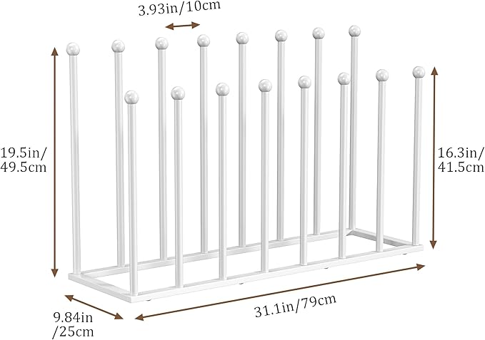 pickpiff Free Standing Shoe Racks - 19.5 Inch White Metal Boot Rack Organizer Tall Boots for Dorm Room, Closet, Entryway, Bedroom, Patio Outdoor, Hallway, White, Shoe Storage Fit for 8 Pairs