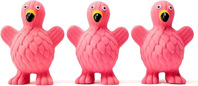 Squeaky Dog Toys for Medium Dogs, Soft Latex Squeaky Dog Ball, Cute Funny Squeak Flamingo Pet Toys