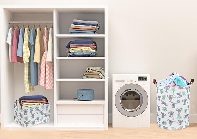 Essme Rectangular Baby Storage Baskets,Koala Basket with Handles Kids Storage Bin for Boys Room Decor,Cute Bins,Book Basket,Gift Box.(Koala)