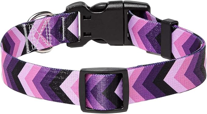 Dog Collar with Bohemia Floral Tribal Geometric Patterns - Soft Ethnic Style Collar Adjustable for Small Medium Large Dogs(Purple Arrow,L)