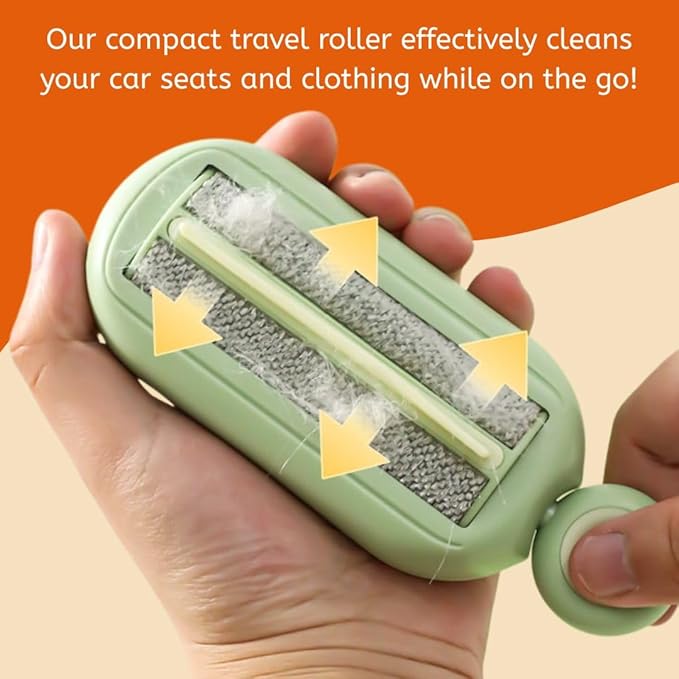 Pet Hair and Lint Remover Roller Bundle for Home, Auto, Travel-2025 Updated–Reusable Fur Removal Tool for Clothing, Furniture, Carpets & Cars | Self-Cleaning and Washable