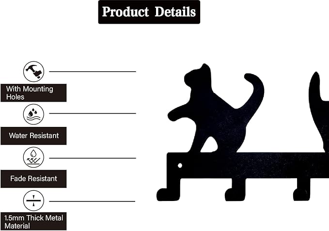 Key Holder for Wall Decorative, Metal Key Holder, Key Organizer for Wall Mount, Hanging Key Rack with 7 Hooks, Key Hooks for Hallway Entryway Office Kitchen Farmhouse