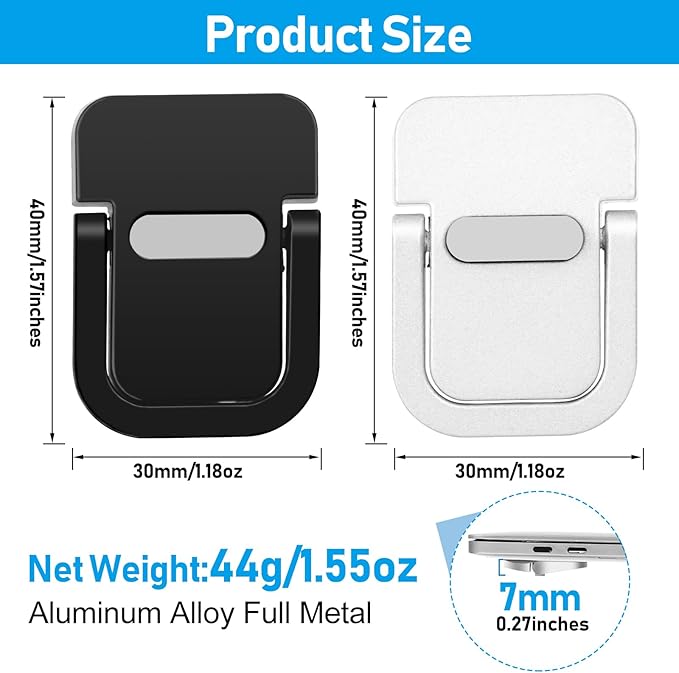 Mini Laptop Stand, Portable Laptop Stand, Foldable & Lightweight Ergonomic Riser with Ventilated Cooling, Sleek Computer Notebook Holder Fits Keyboards &10-17.3 Inch Laptops, Silver