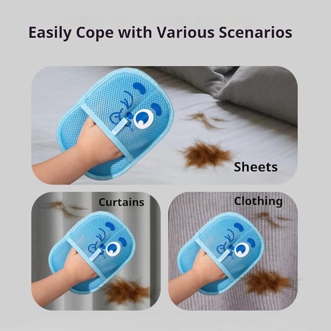 2025 Thickened Electrostatic Pet Hair Removal Gloves for Dogs & Cats，Reusable & Washable Cat Hair Removal Glove, Pet Hair Remover Tool for Furniture Clothing, Couch, Carpet, Car Seat, Bed
