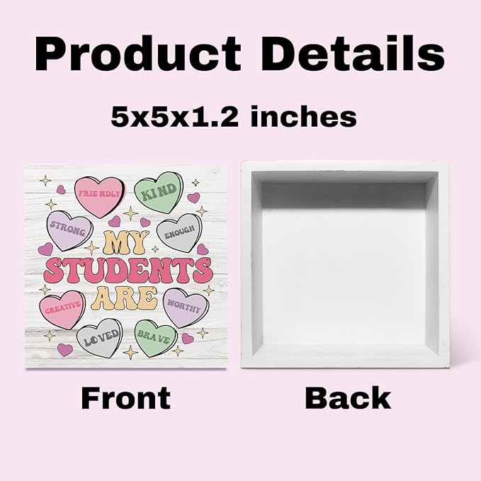 Valentines Day Decorations for Home Valentine Teacher Gift Decor My Students Are My Valentine's Sign Love Decoration for Boyfriend Girlfriend 5 X 5 Inches