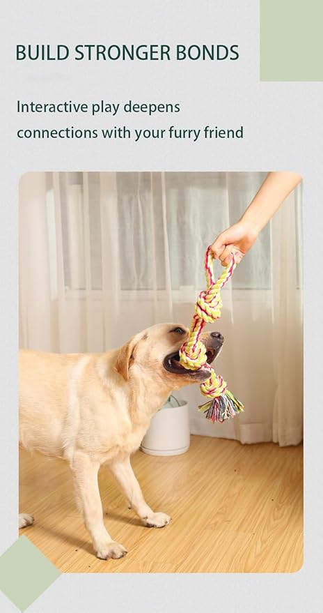 2 Pack Natural Dog Tug Toy for Super Chewers - Bite-Resistant Rope for Large Dogs - Interactive Tug-of-War and Teething Aid with Dental Cleaning - Non-Toxic and Hypoallergenic Pet Toy