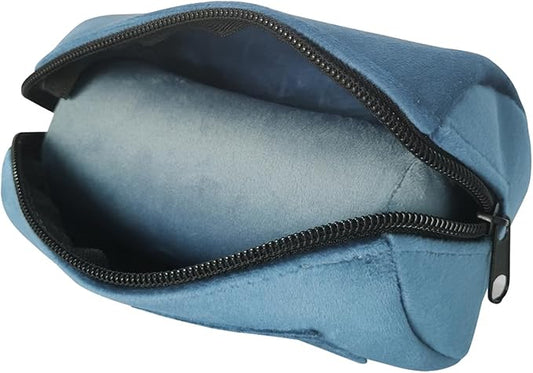 Velvet Bangle & Bracelet Organizers and Storage Small Jewelry Travel Organizer Roll, Compact Jewelry Case for Bangles, Bracelets, Watches(Light Blue)