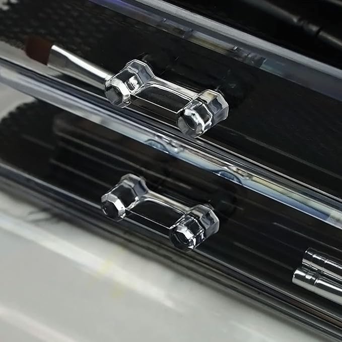 Makeup Organizer 2 Drawer Transparent Acrylic Makeup Storage Box Desk Jewelry & Clear Cosmetic Organizer Vanity Storage Display Box Dustproof Drawer Storage for Make Up, Jewelry, Pen